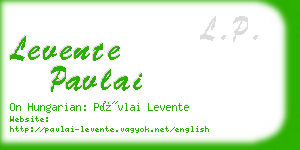 levente pavlai business card